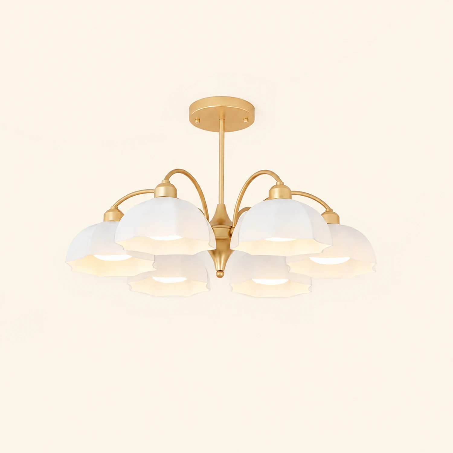Frosted Glass Bell Chandelier - Lumpaz