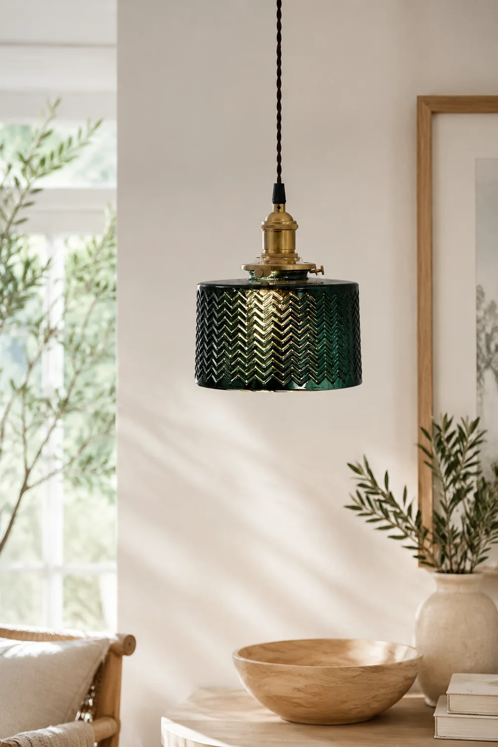 Green Glass Pendant Lamp - Lumpaz