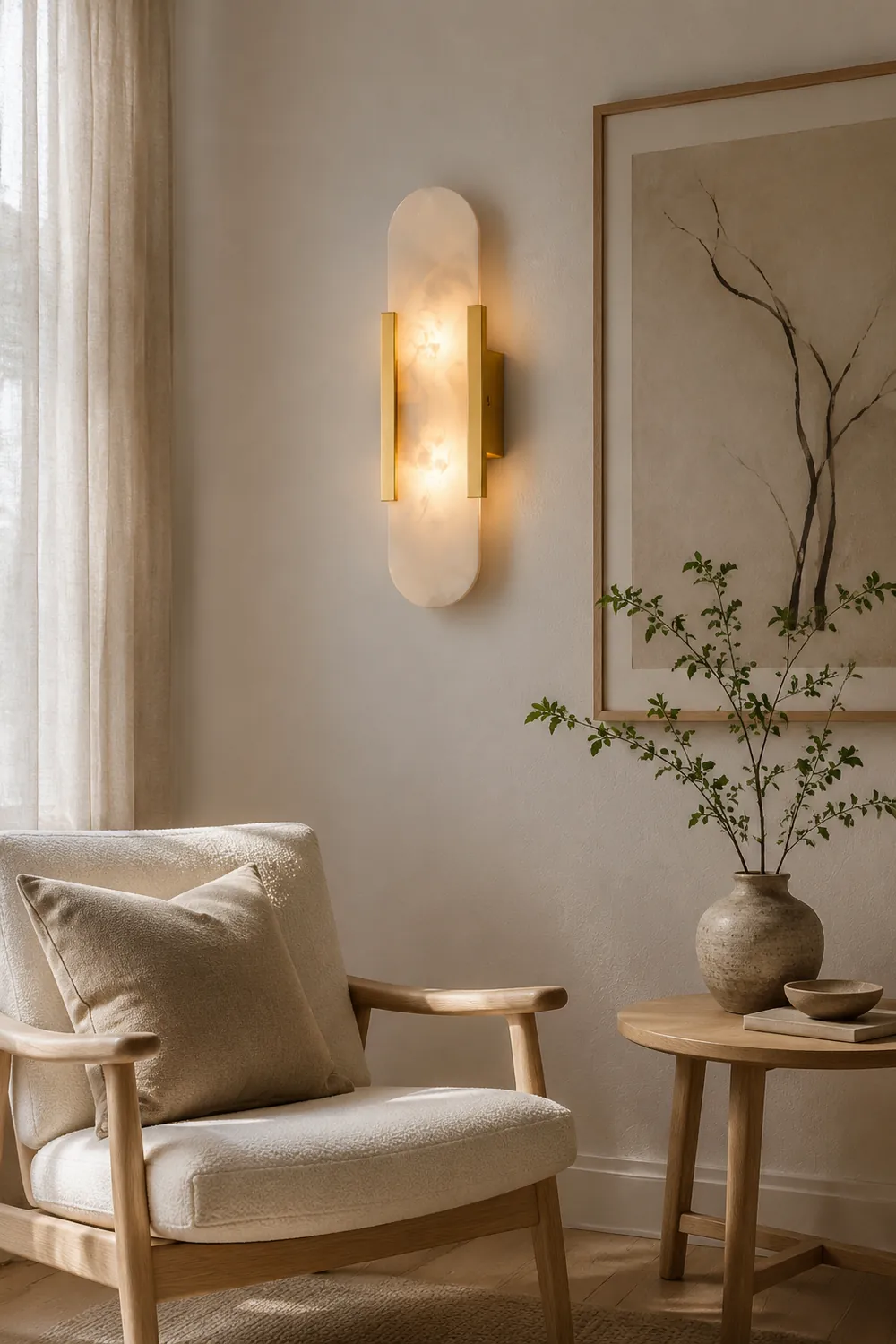 Geometric Harmony Alabaster Wall Lamp - Lumpaz