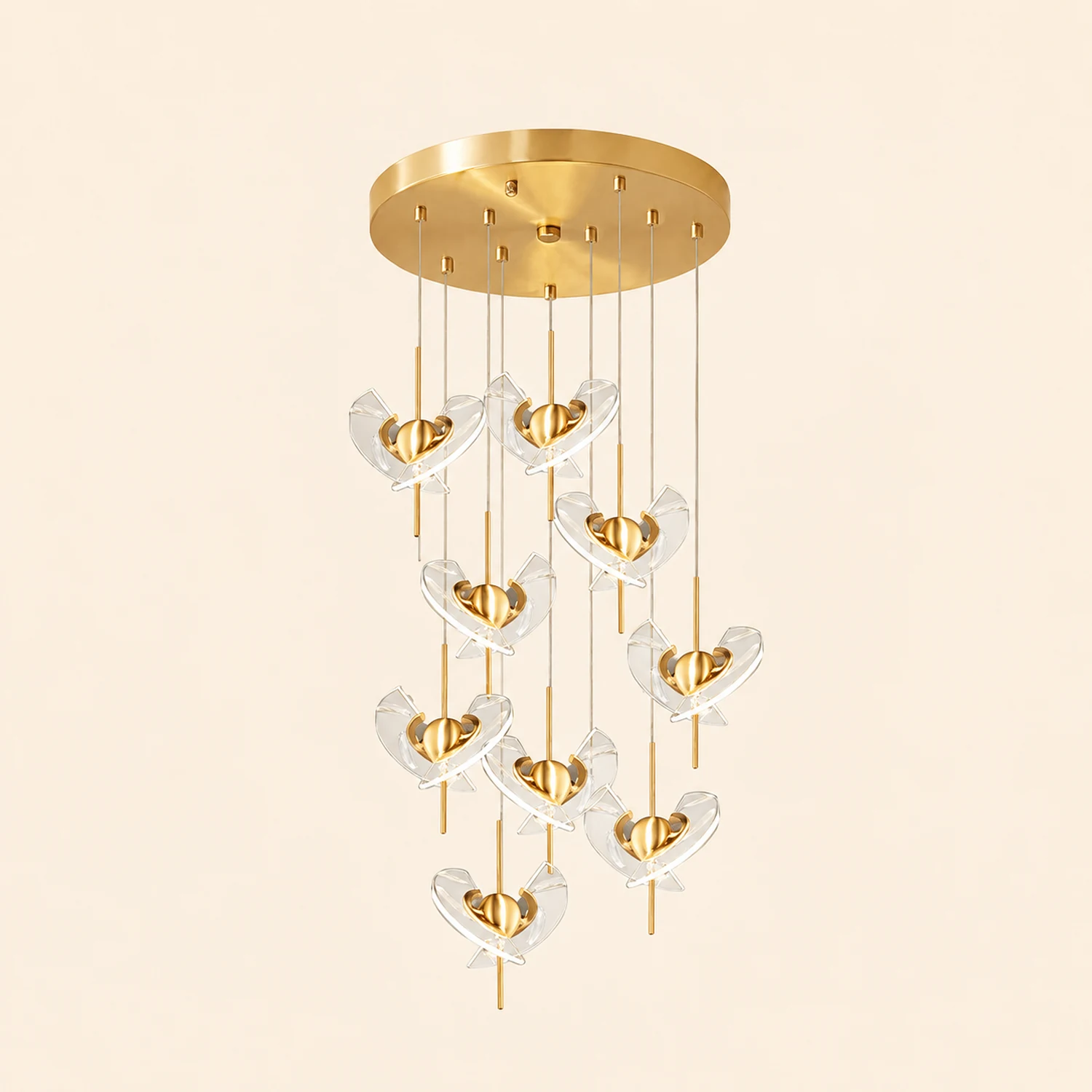 Brass Feather Pendant Lamp - Lumpaz