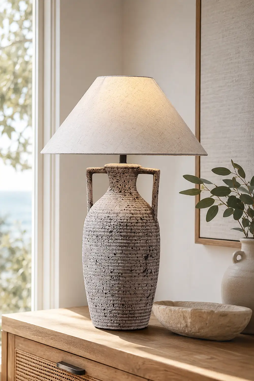 Speckled Ceramic Table Lamp - Lumpaz