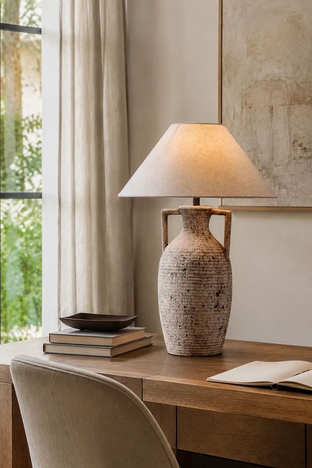 Speckled Ceramic Table Lamp - Lumpaz