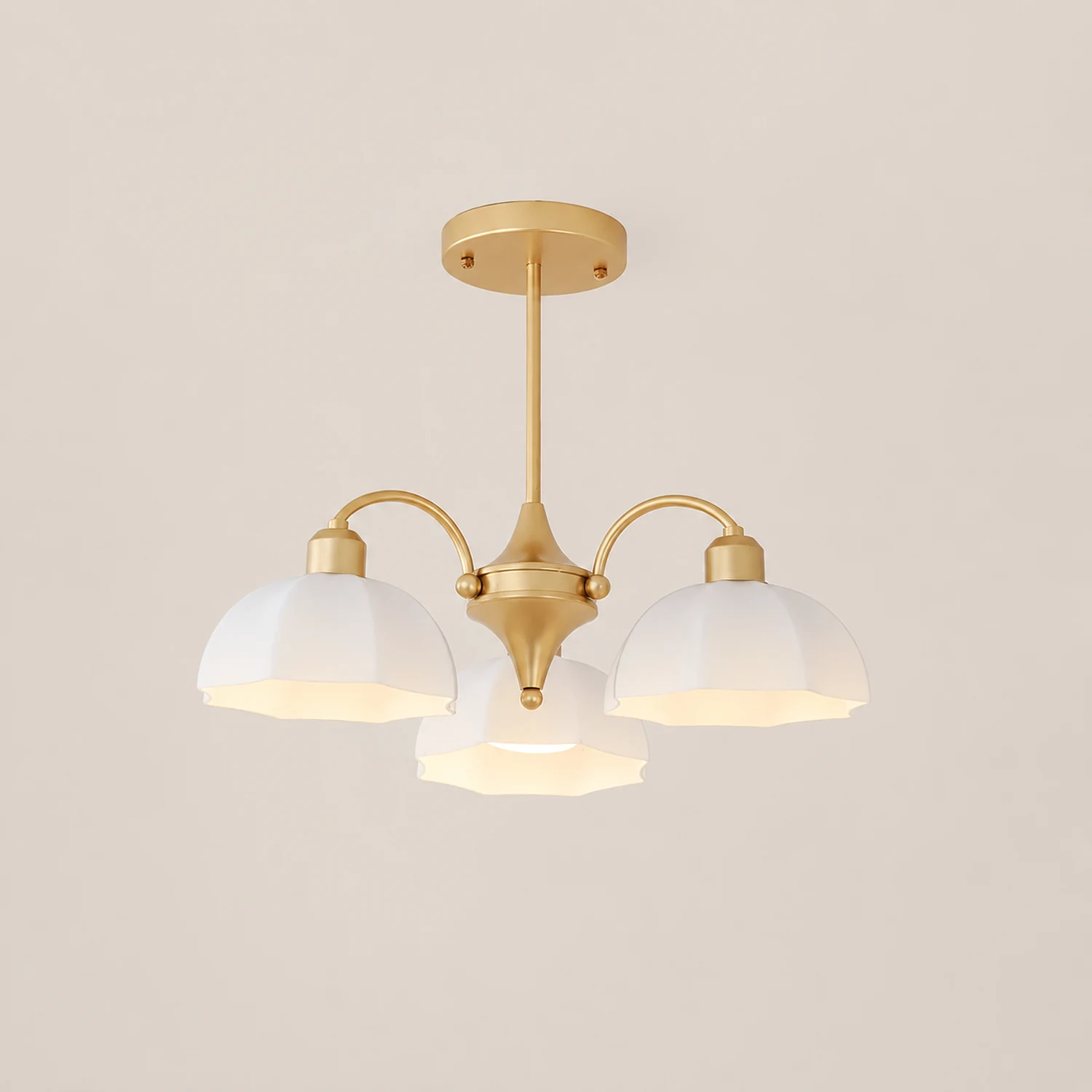 Frosted Glass Bell Chandelier - Lumpaz