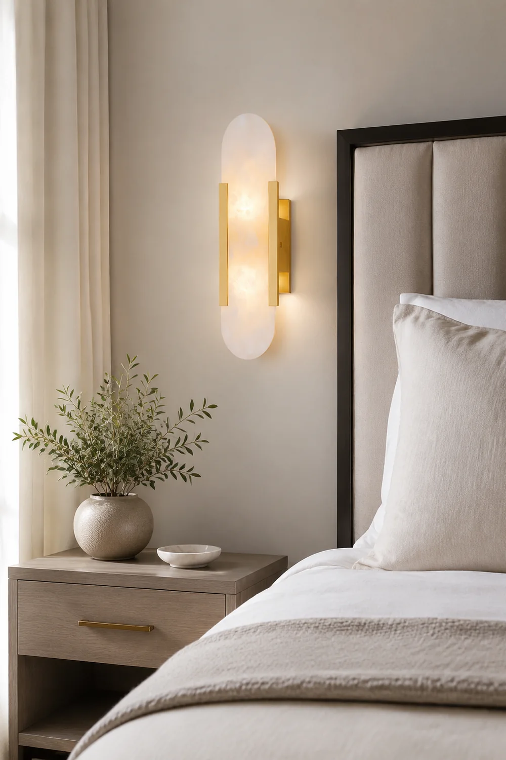 Geometric Harmony Alabaster Wall Lamp - Lumpaz