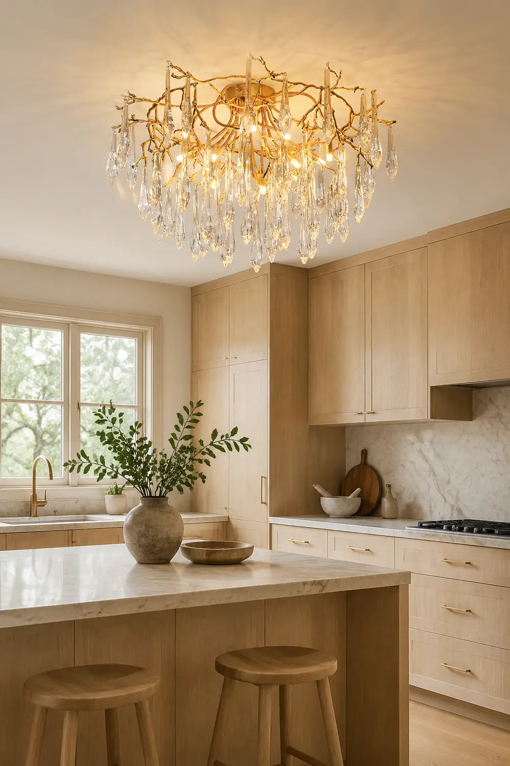 Teardrop Round Crystal Ceiling Lamp - Lumpaz