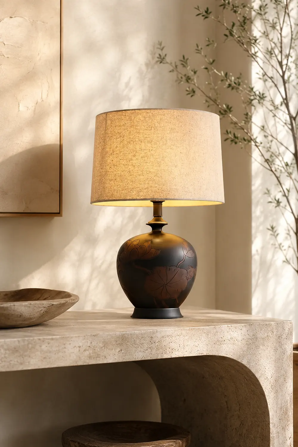 Fish Motif Ceramic Table Lamp - Lumpaz