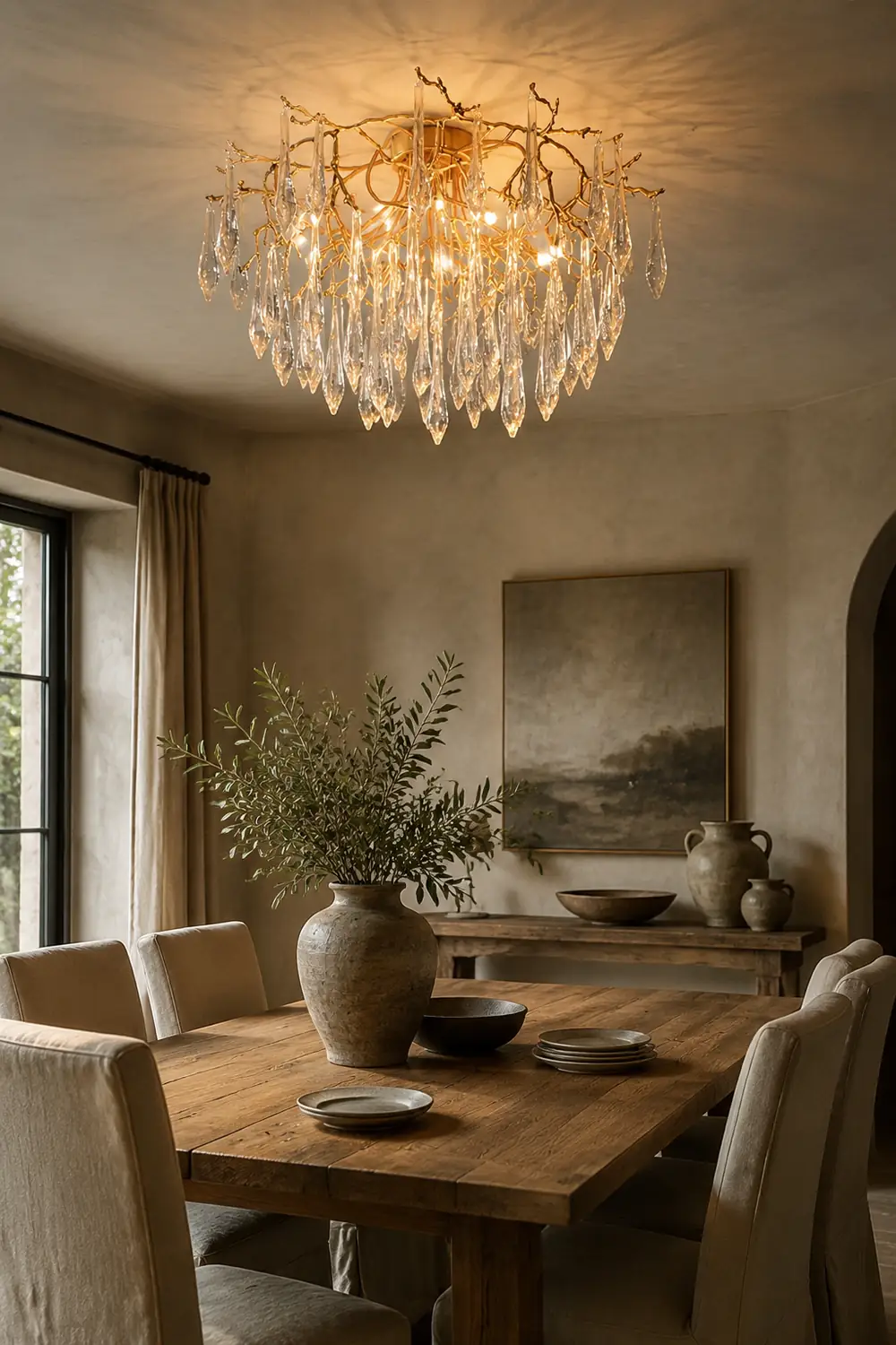 Teardrop Round Crystal Ceiling Lamp - Lumpaz