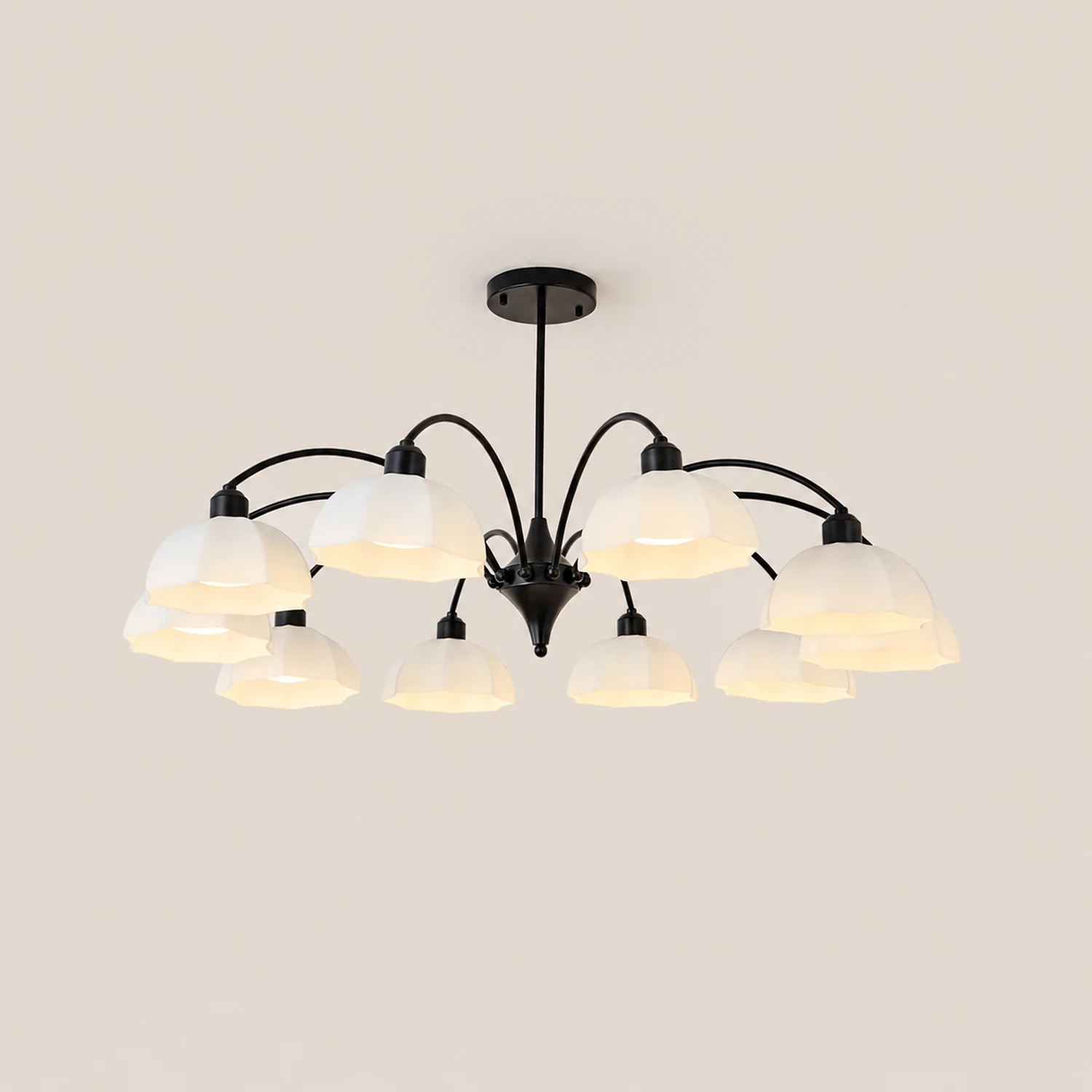 Frosted Glass Bell Chandelier - Lumpaz