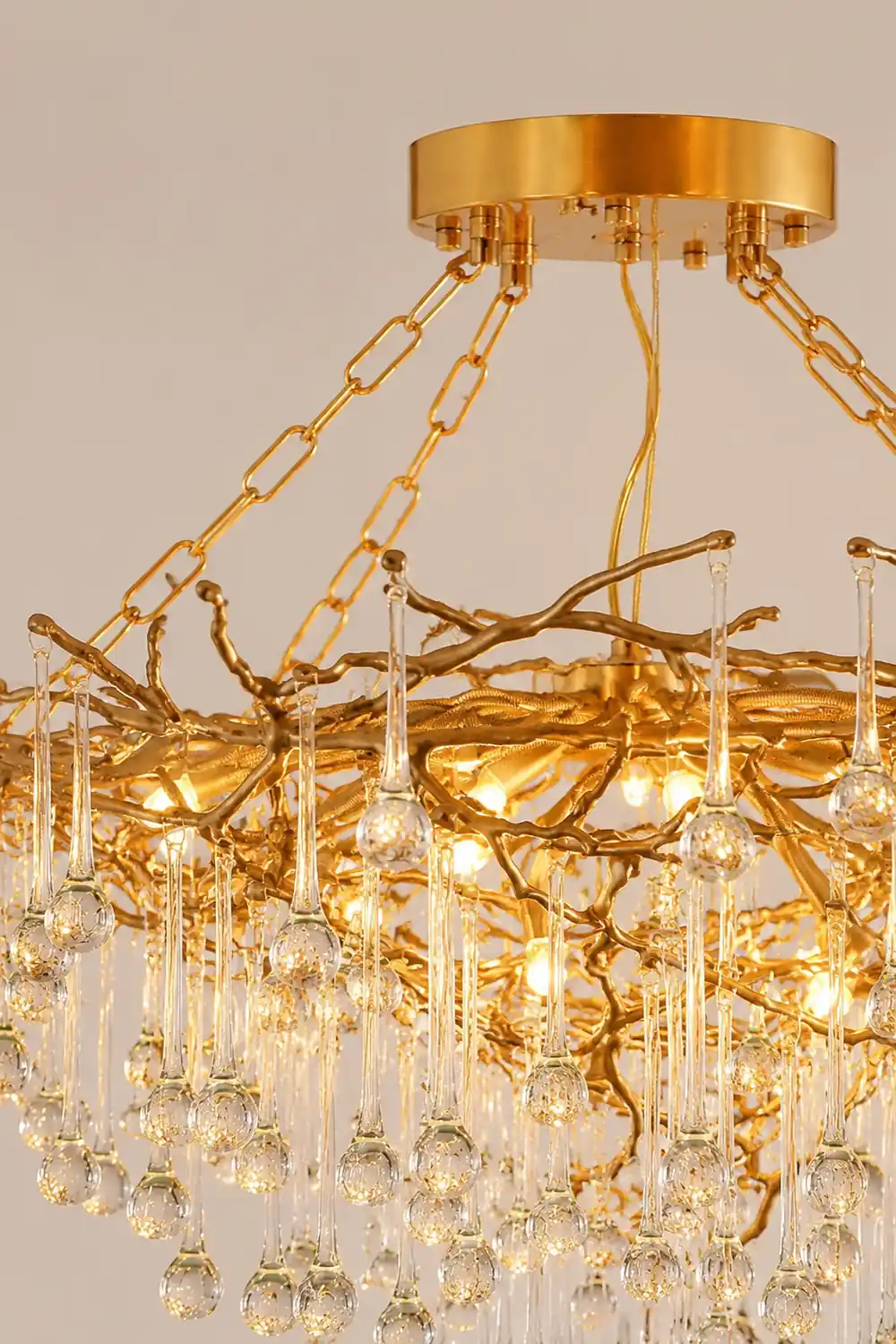 Anita Brass Leaf Chandelier - Lumpaz