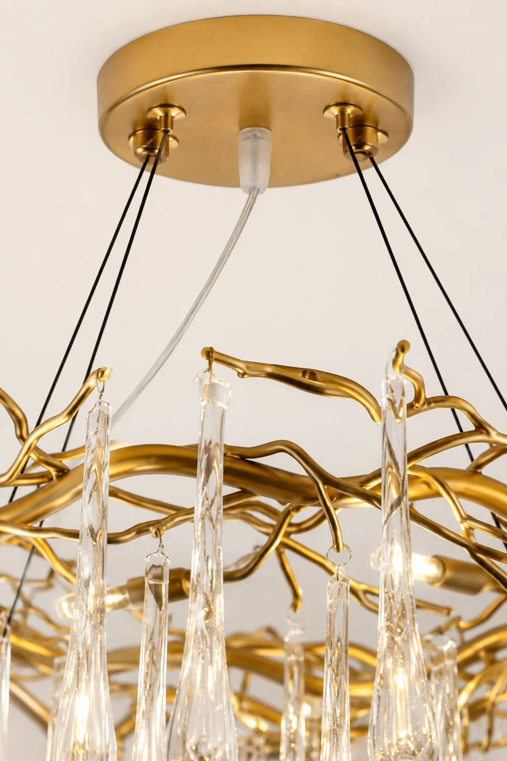 Teardrop Round Crystal Chandelier - Lumpaz
