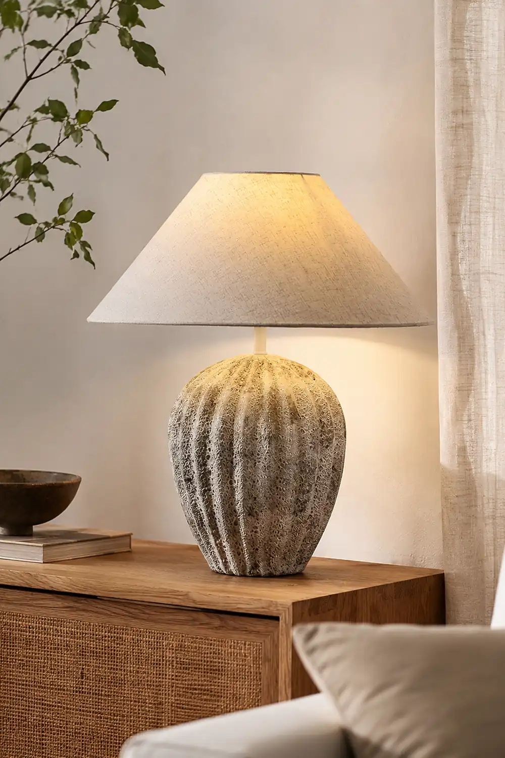 Fluted Ceramic Table Lamp - Lumpaz