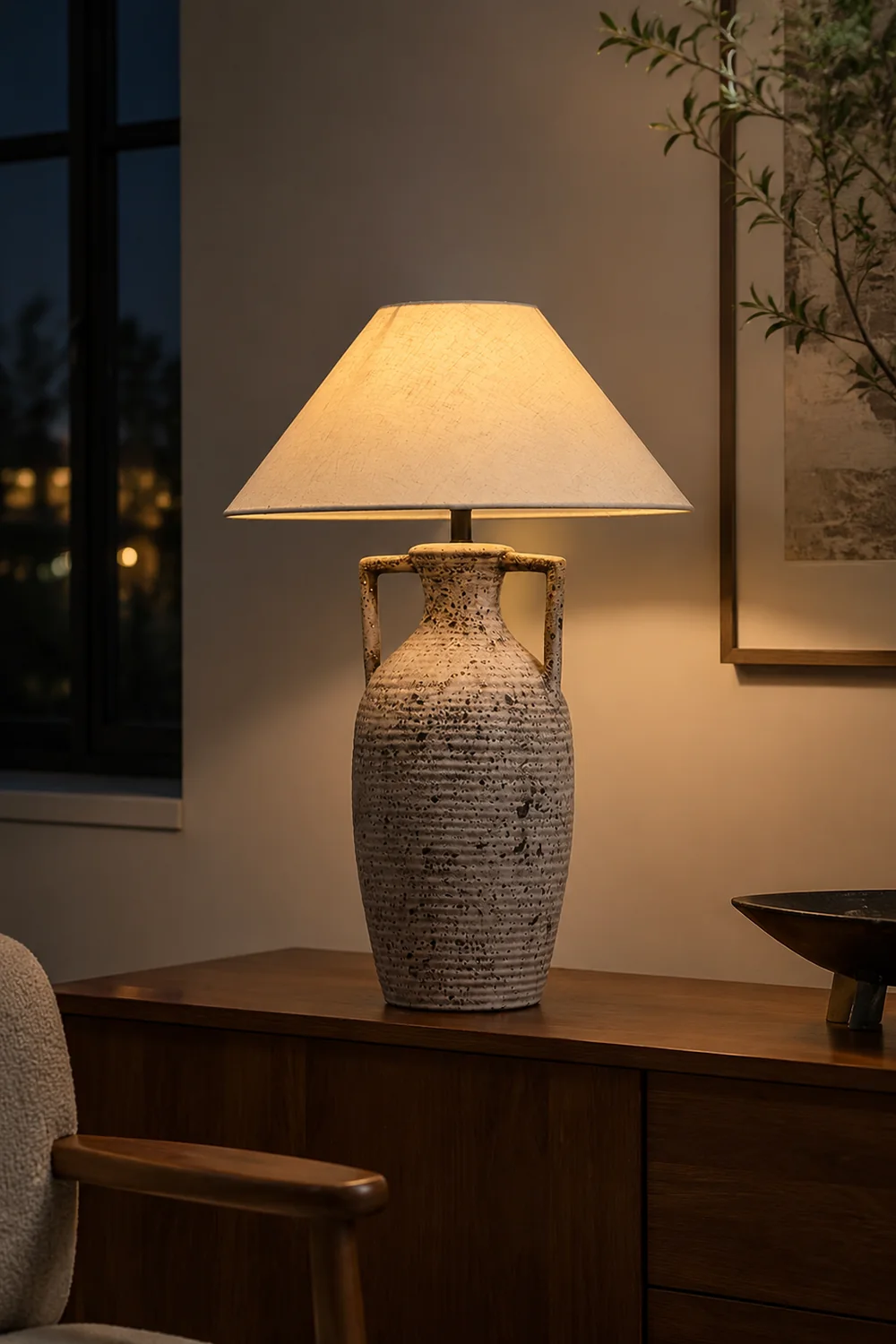 Speckled Ceramic Table Lamp - Lumpaz