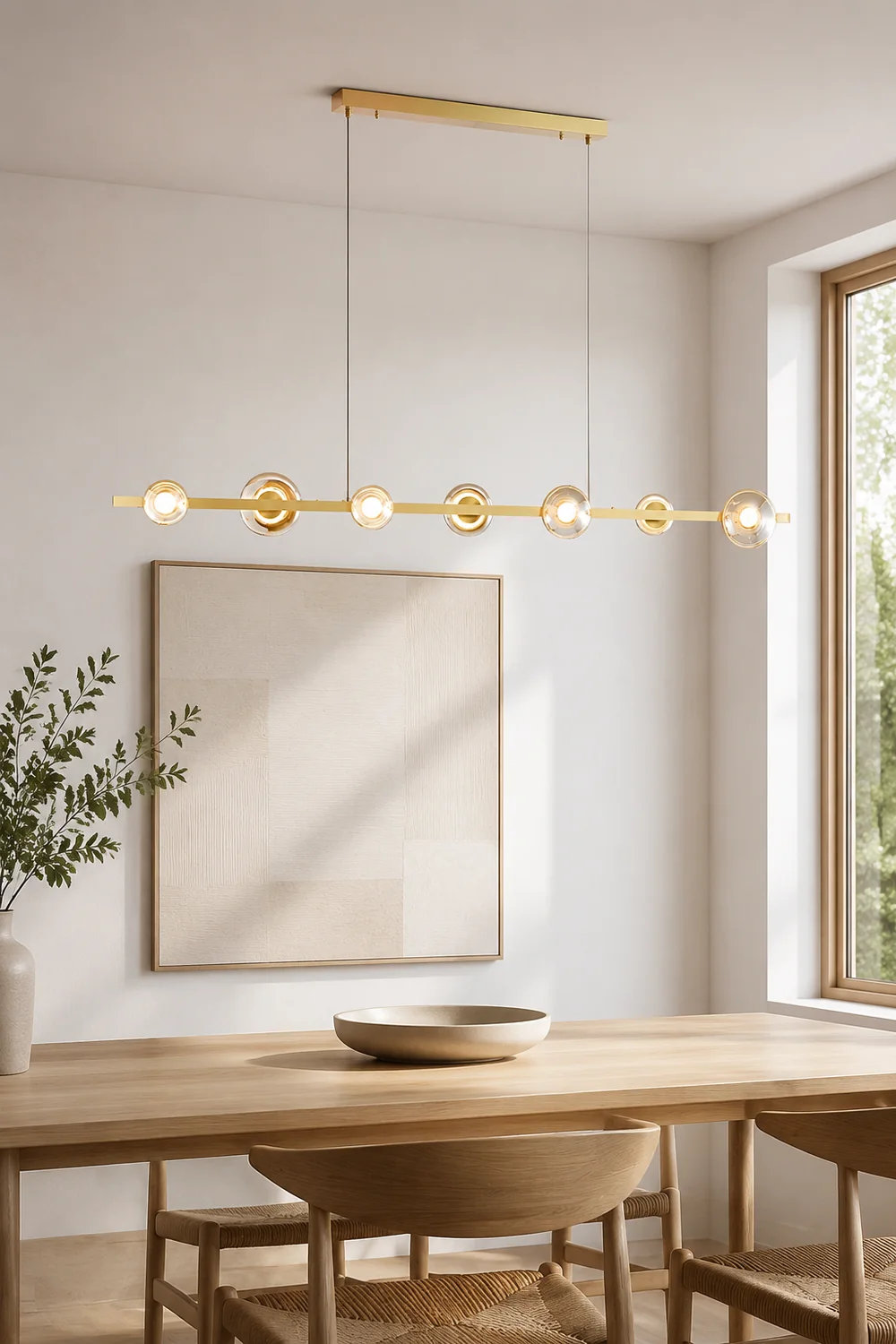 Brass Bar Glass Chandelier - Lumpaz