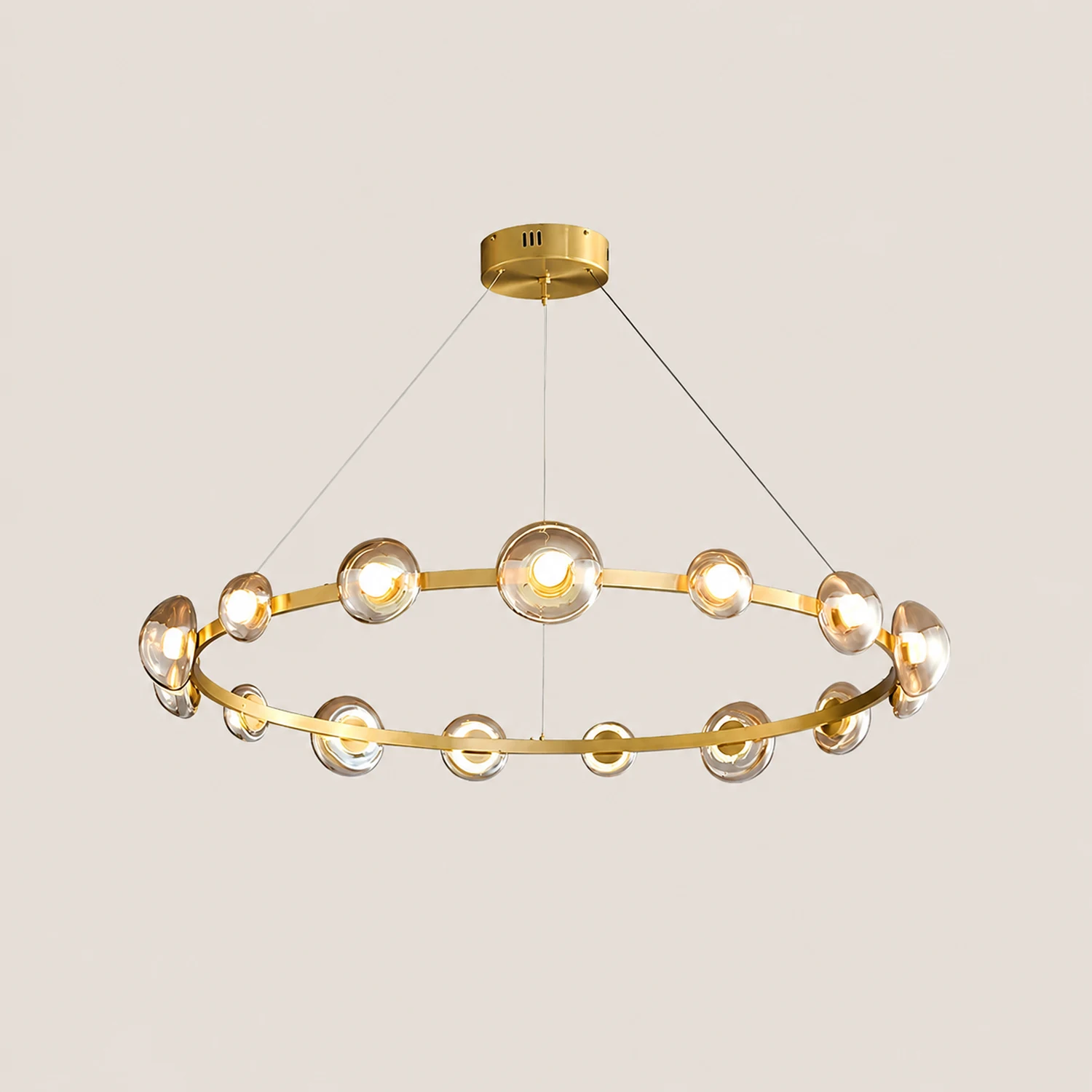 Brass Bar Glass Chandelier - Lumpaz