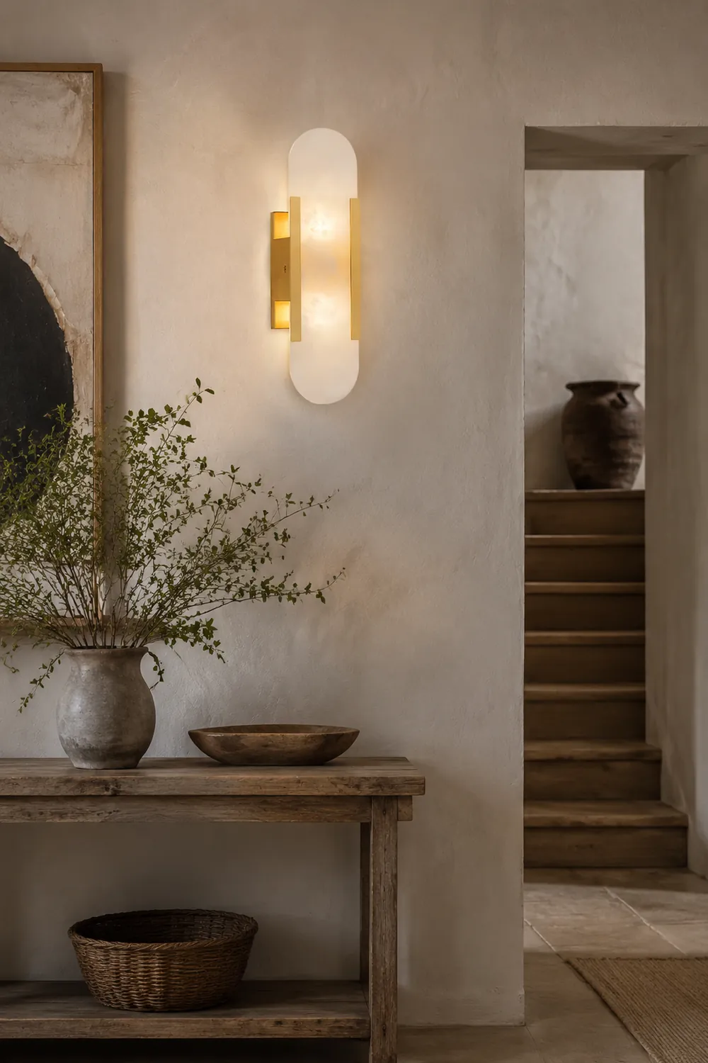 Geometric Harmony Alabaster Wall Lamp - Lumpaz