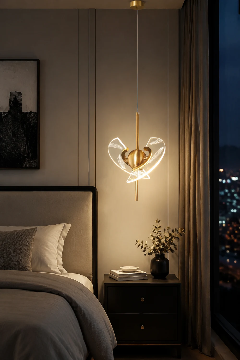 Brass Feather Pendant Lamp - Lumpaz