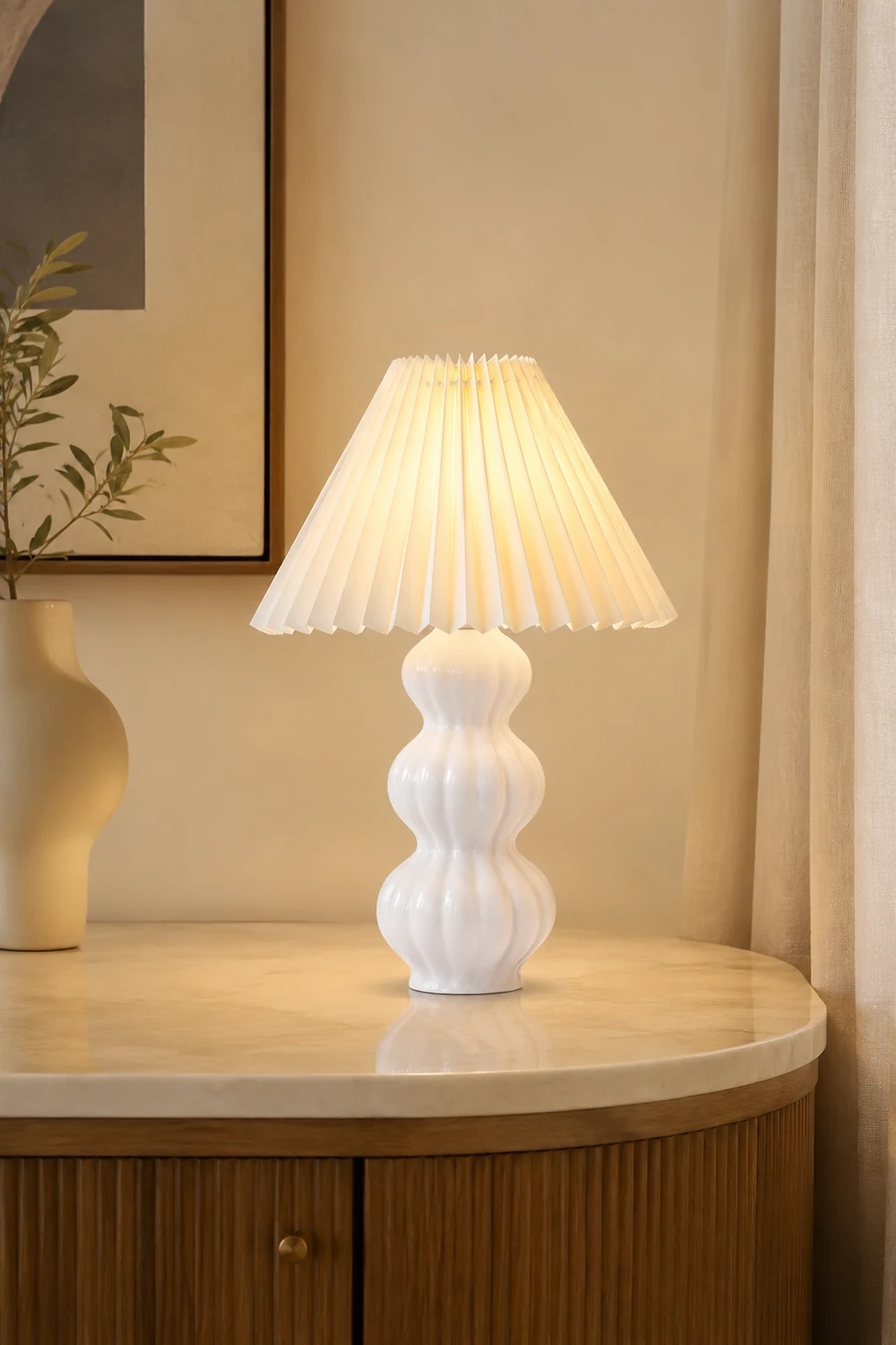 Luna Pleated Table Lamp - Lumpaz