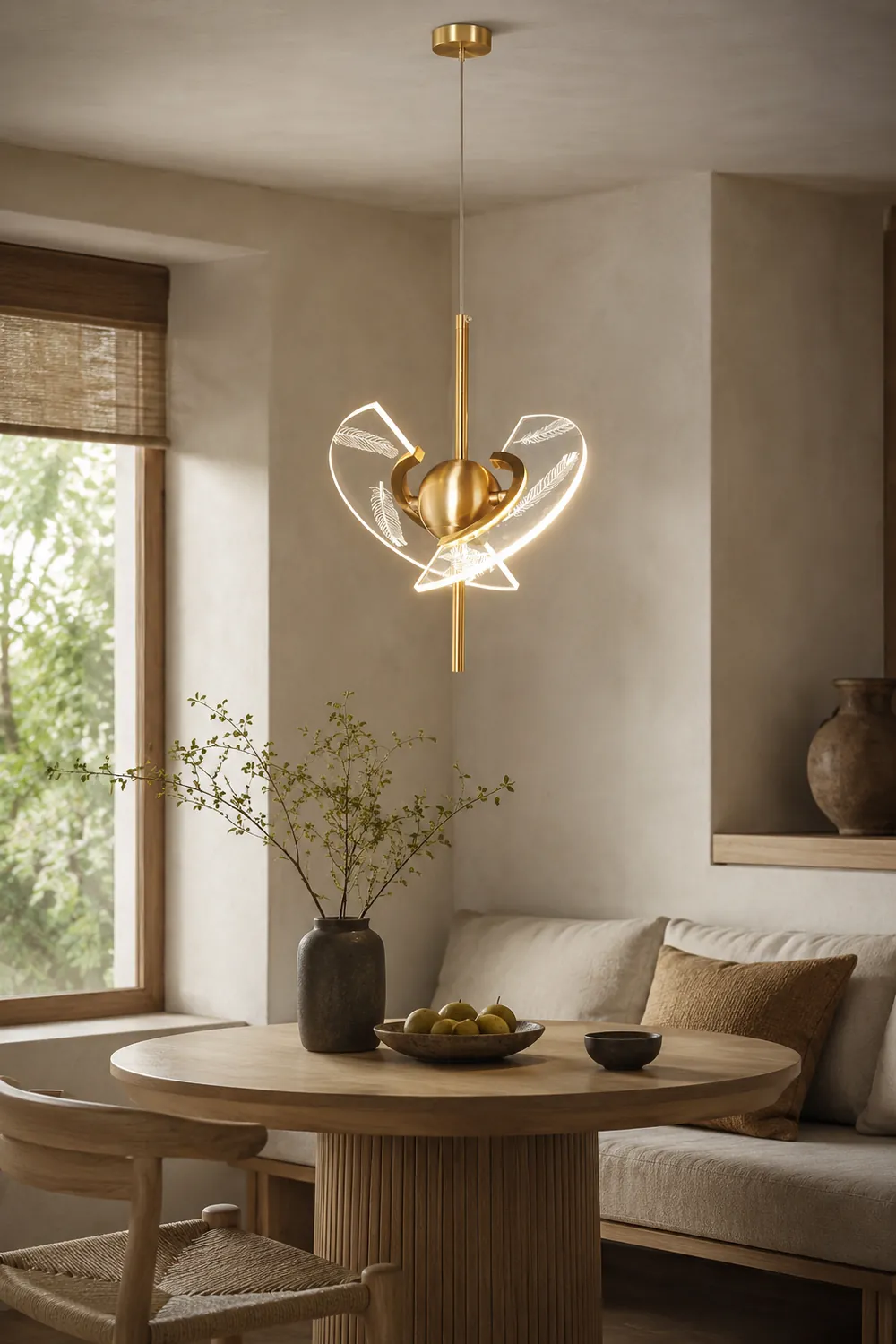 Brass Feather Pendant Lamp - Lumpaz