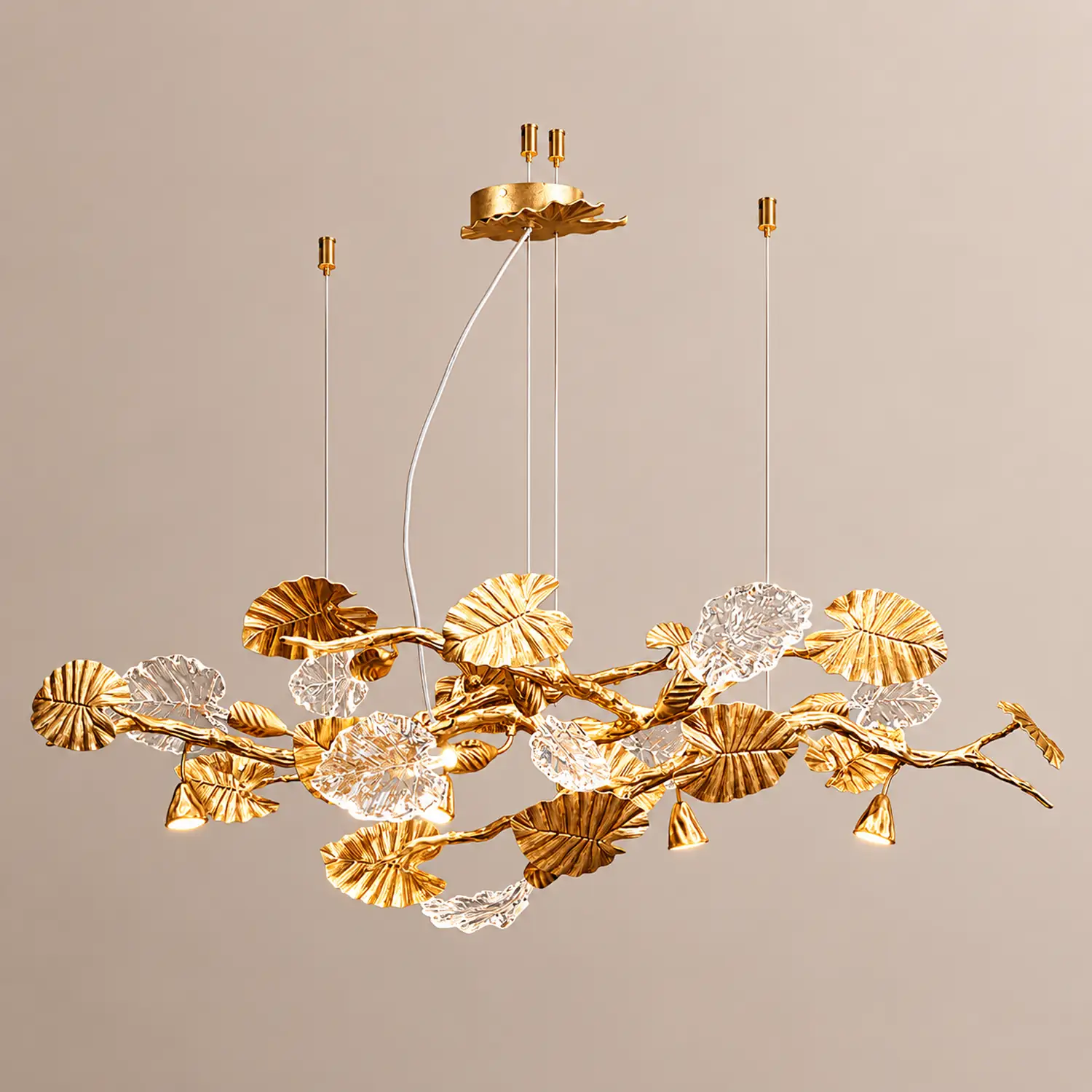 Brass Leaf Chandelier - Lumpaz