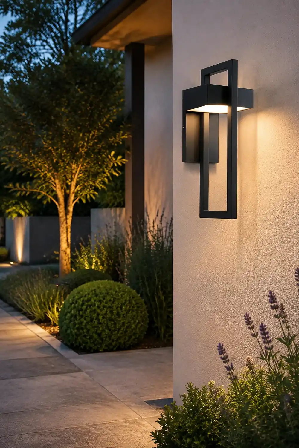 Rectangular Minimalist LED Waterproof Black Modern Outdoor Wall Lamp - Lumpaz
