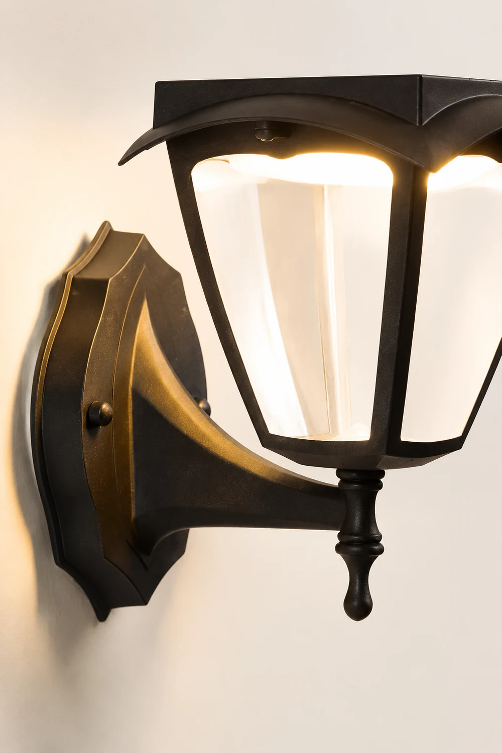 Square Dimmable LED Intelligent Black Modern Solar Outdoor Wall Lights - Lumpaz