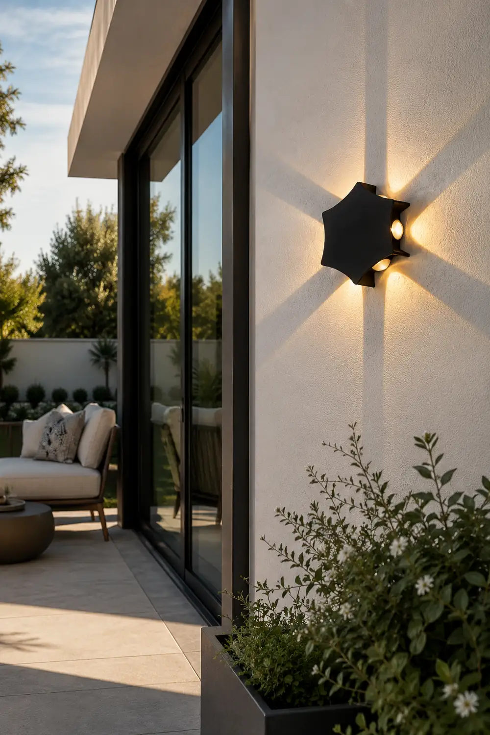 Unique Star Up and Down Lighting LED Waterproof Black Modern Wall Lamp - Lumpaz