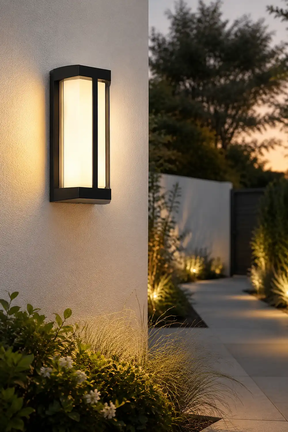 Waterproof Double Acrylic Shade LED Black Modern Outdoor Wall Lights - Lumpaz