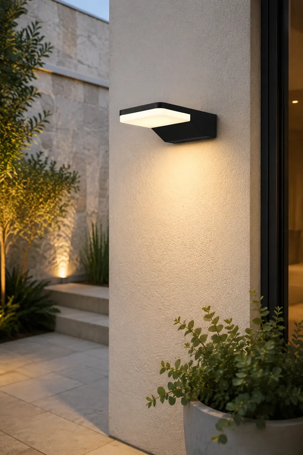 Rectangular Creative LED Waterproof Black Modern Outdoor Wall Sconces Lighting - Lumpaz