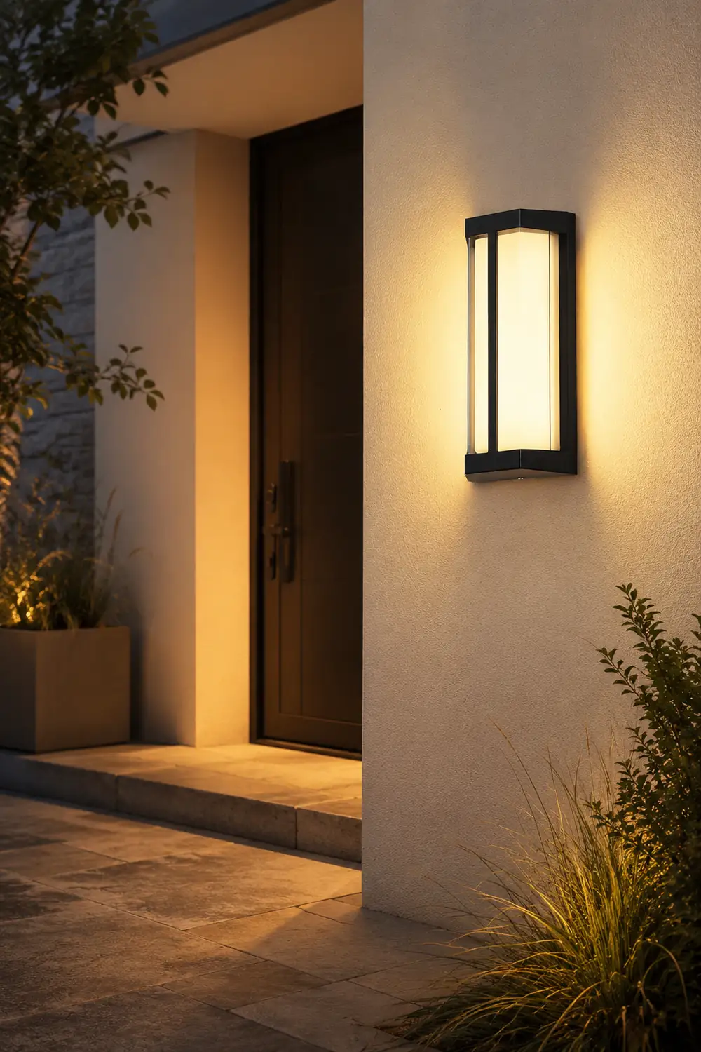 Waterproof Double Acrylic Shade LED Black Modern Outdoor Wall Lights - Lumpaz