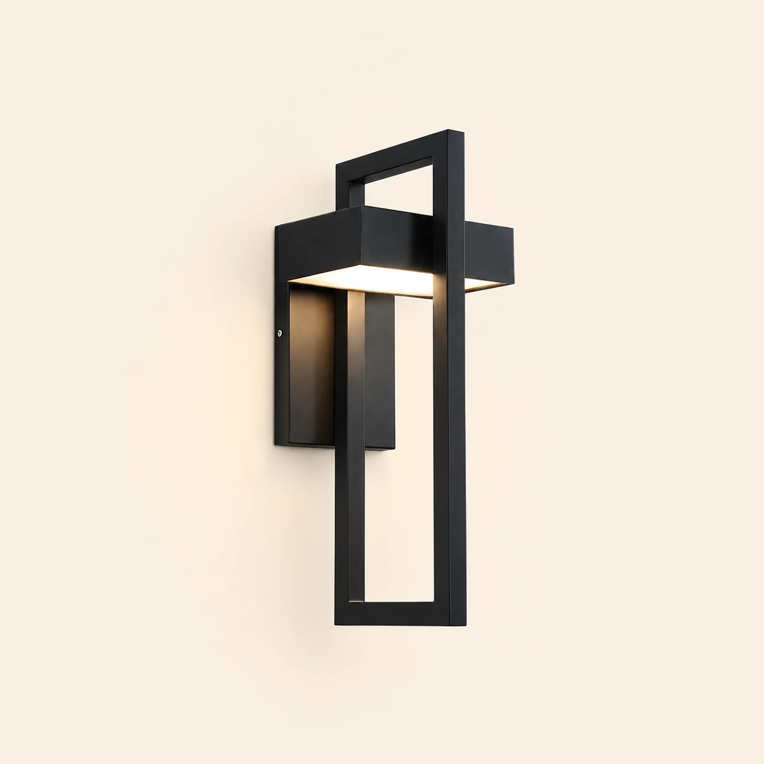 Rectangular Minimalist LED Waterproof Black Modern Outdoor Wall Lamp - Lumpaz