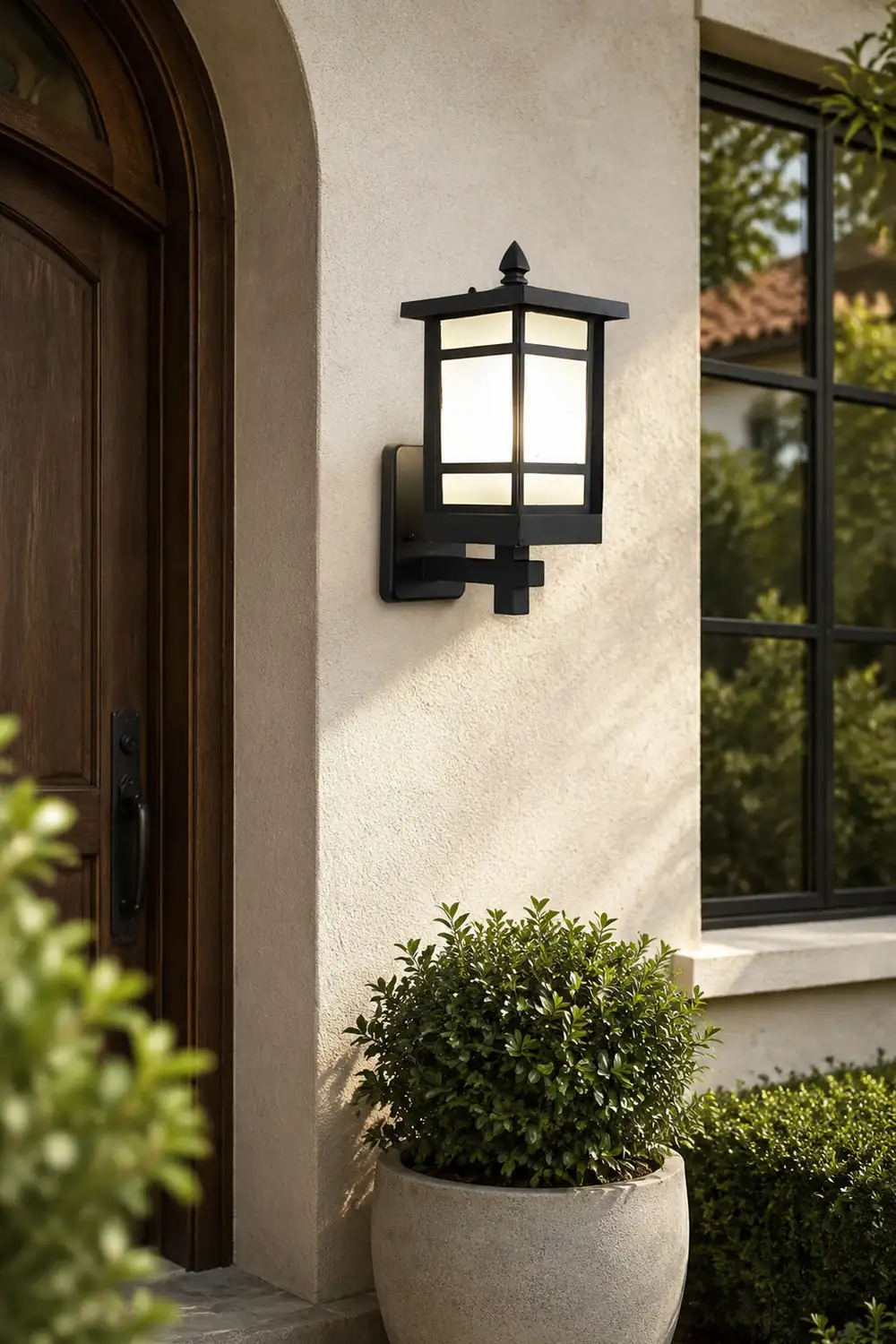 Vintage Waterproof LED Glass Matte Black Retro Wall Lamp Exterior Lights - Lumpaz