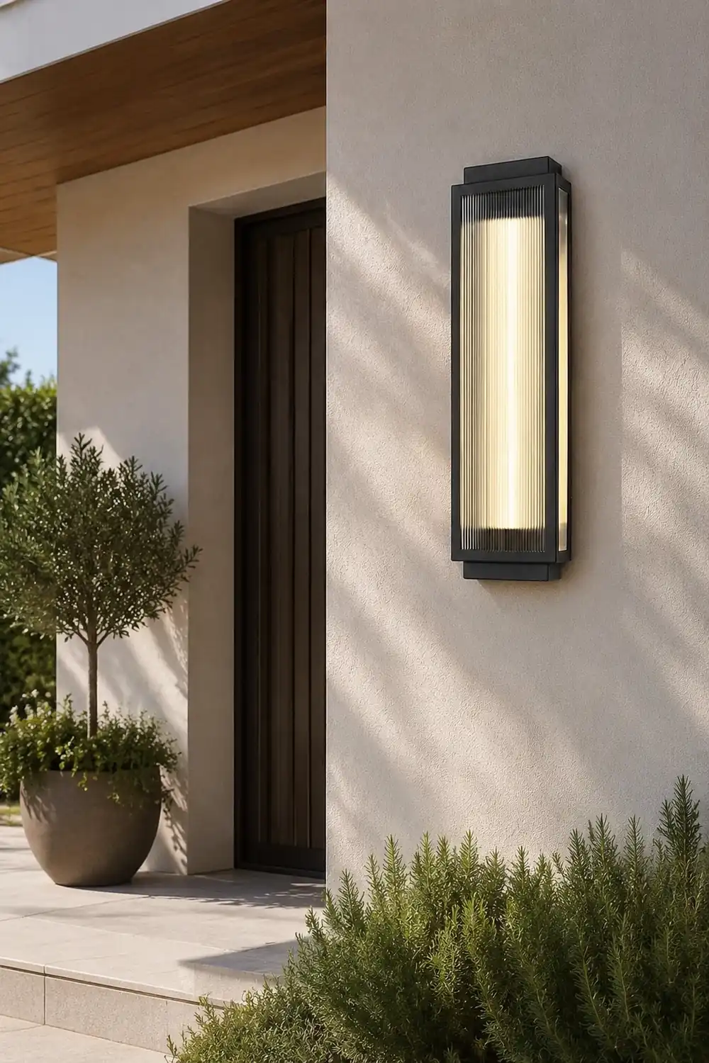 Rectangular Strip Waterproof LED Black Modern Outdoor Wall Lights - Lumpaz