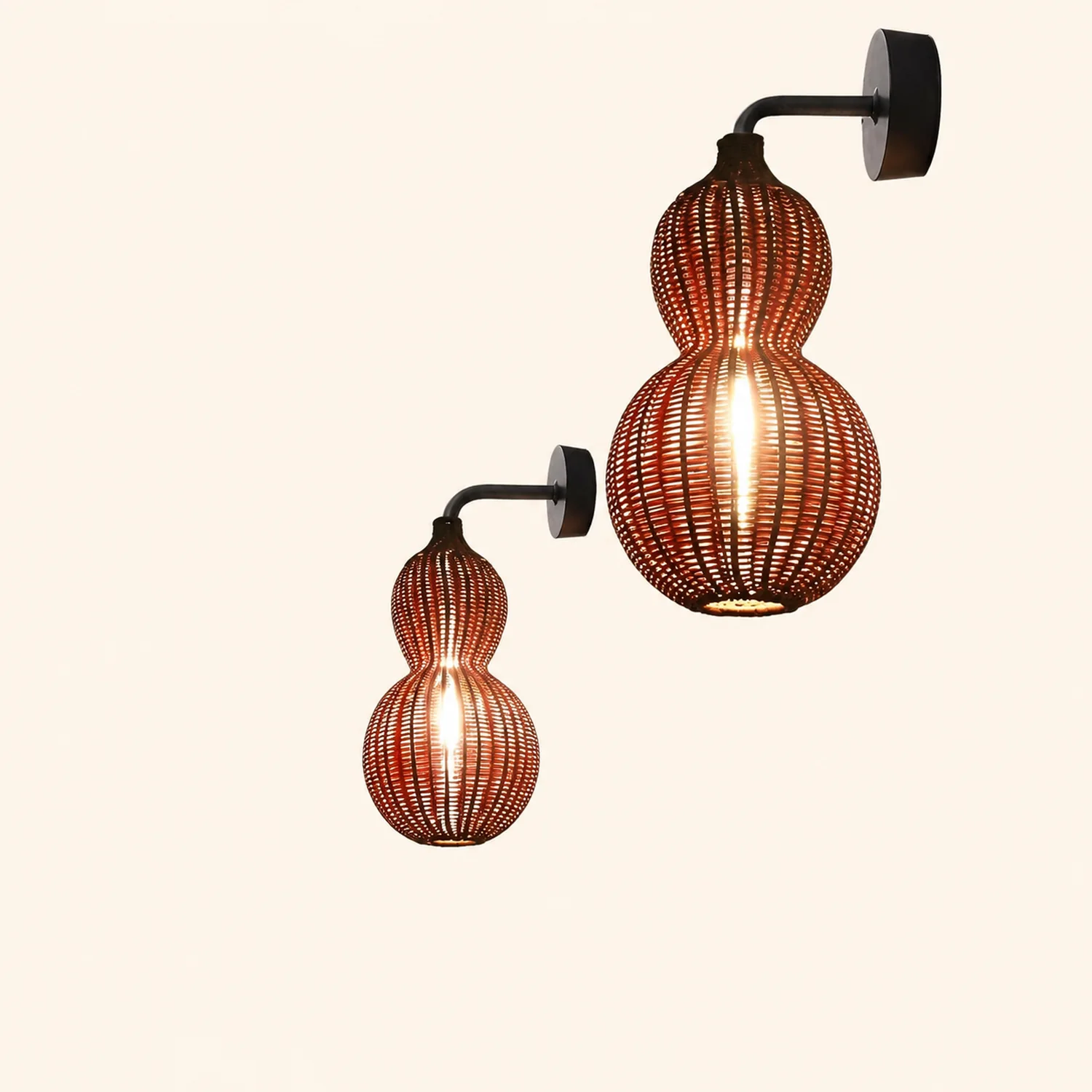 Rattan Gourd Waterproof Retro Outdoor Chandelier Porch Lights Wall Lamp - Lumpaz