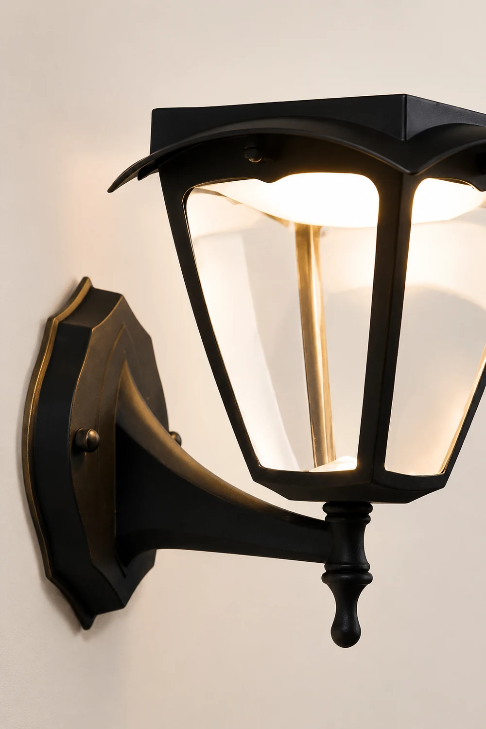 Square Dimmable LED Intelligent Black Modern Solar Outdoor Wall Lights - Lumpaz