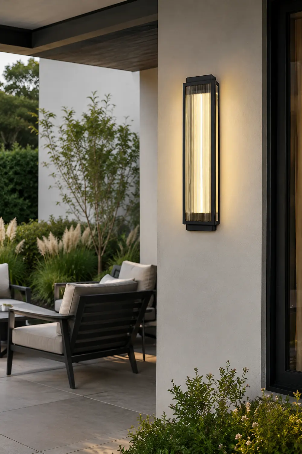 Rectangular Strip Waterproof LED Black Modern Outdoor Wall Lights - Lumpaz