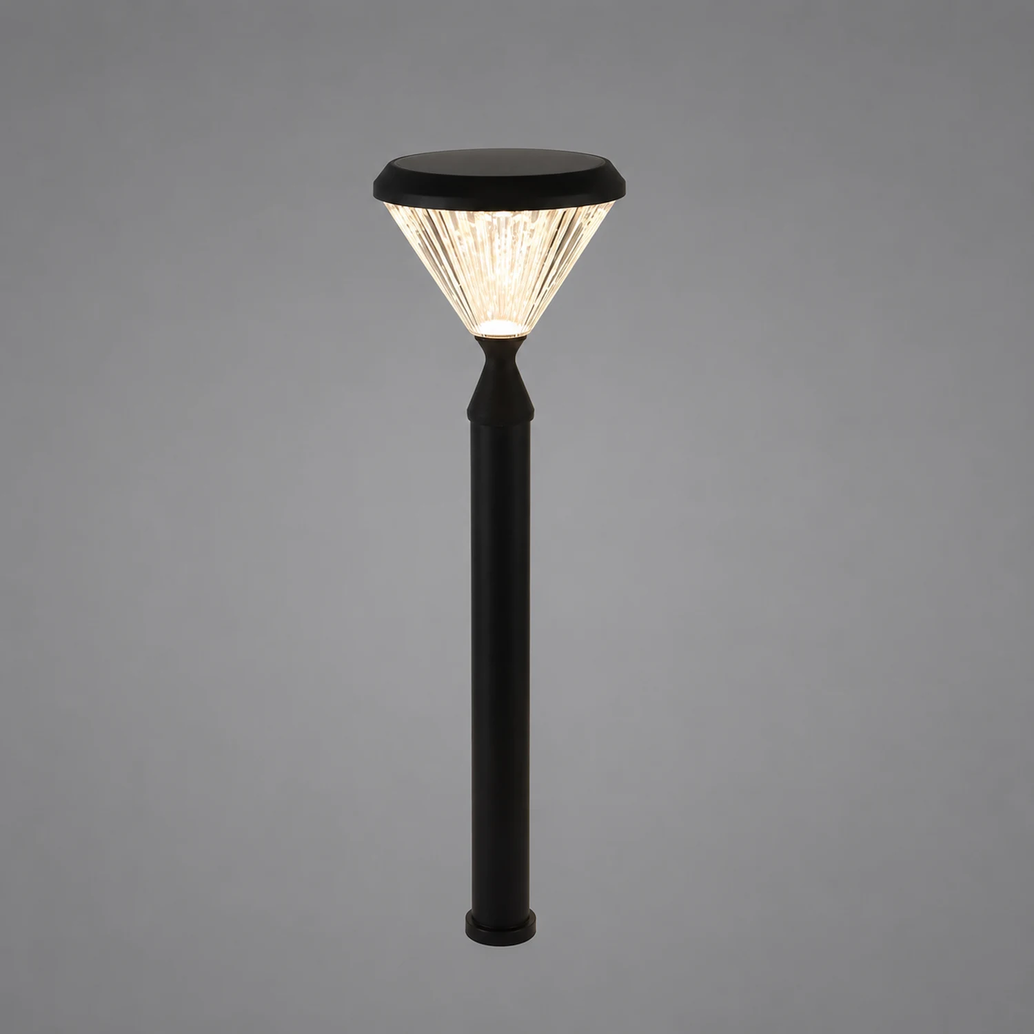 Round Waterproof Light Control LED Black Modern Solar Outdoor Lights - Lumpaz