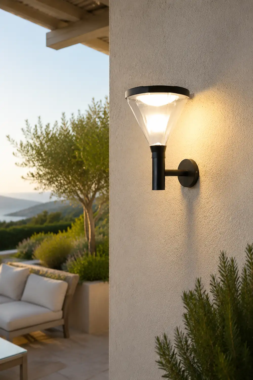 Waterproof Dimmable LED Black Modern Solar Outdoor Wall Lights Wall Lamp - Lumpaz