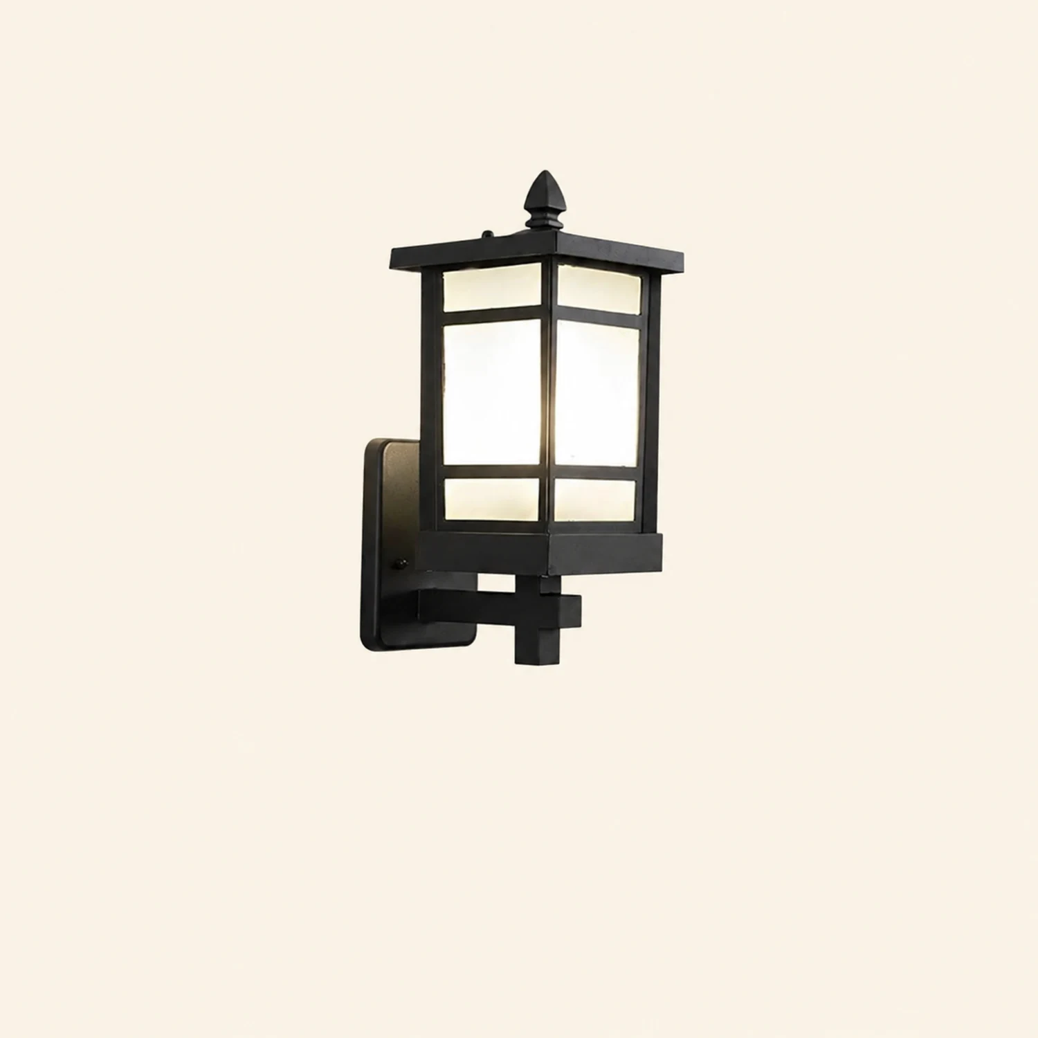 Vintage Waterproof LED Glass Matte Black Retro Wall Lamp Exterior Lights - Lumpaz