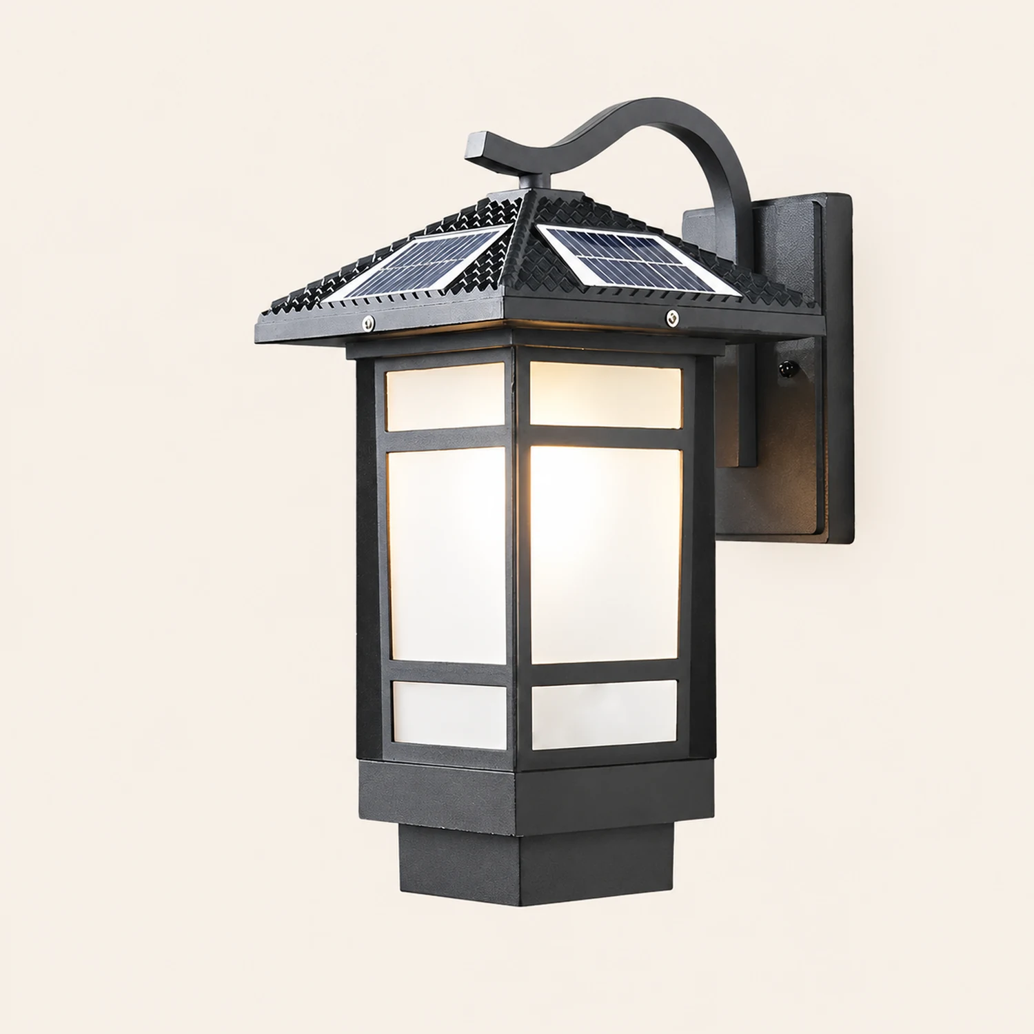 Vintage Waterproof LED Glass Matte Black Retro Wall Lamp Exterior Lights - Lumpaz