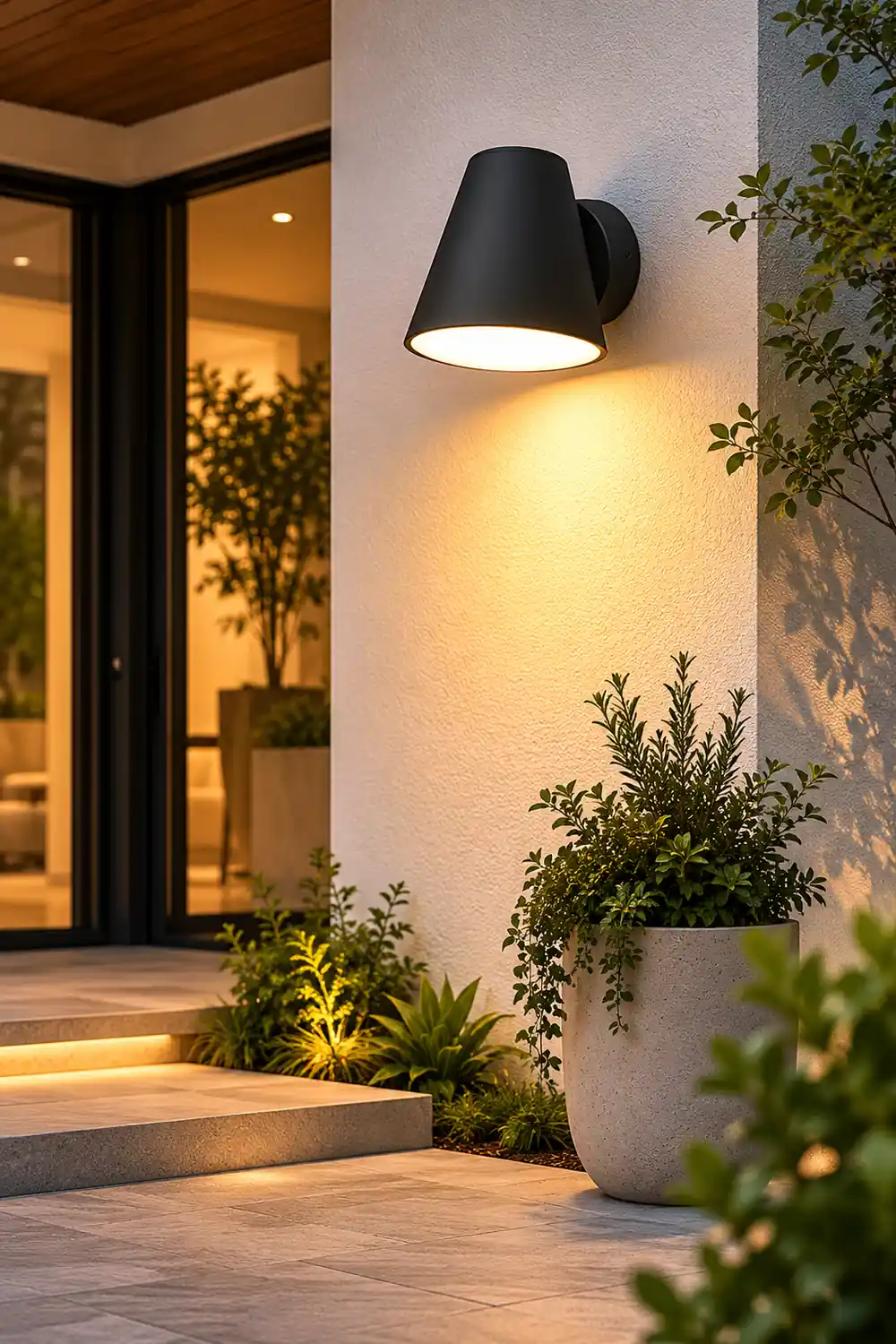 Cone Shape LED Waterproof Black Modern Outdoor Wall Lamp Exterior Lights - Lumpaz