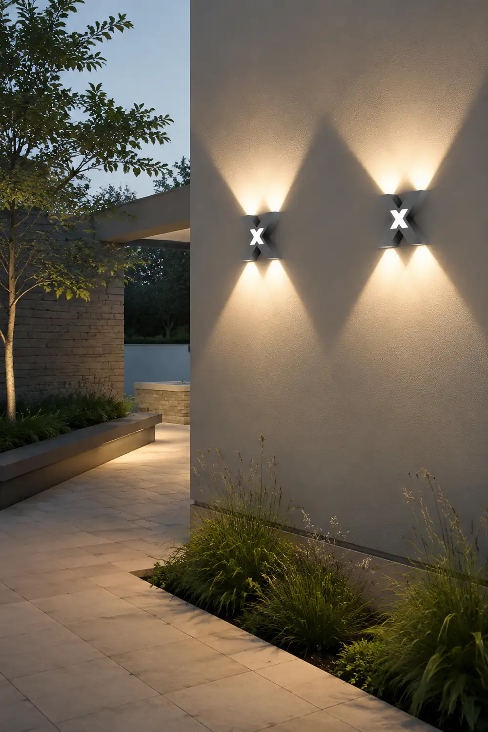 X Shape Creative Waterproof LED Black Modern Outdoor Wall Lamp Exterior Lights - Lumpaz