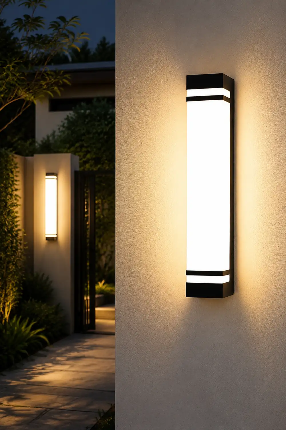 Waterproof Strip LED Black Modern Outdoor Wall Light Fixture Wall Lamp - Lumpaz