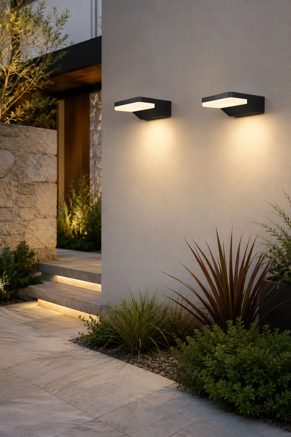 Rectangular Creative LED Waterproof Black Modern Outdoor Wall Sconces Lighting - Lumpaz