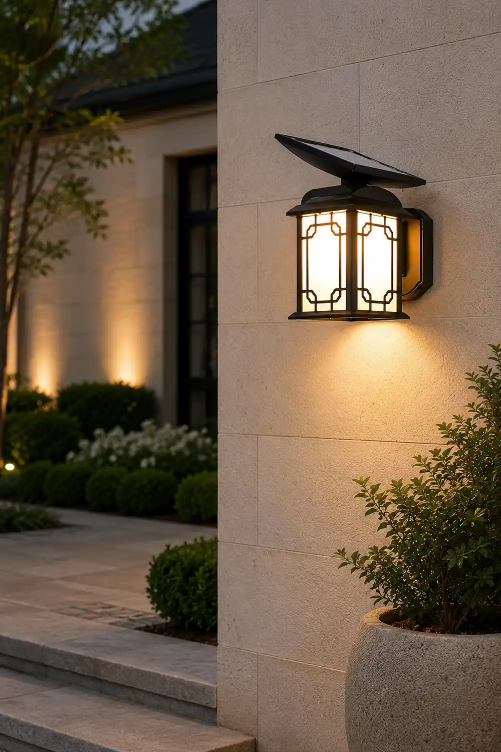 Vintage Waterproof LED Dimmable with Remote Solar Wall Lights Outdoor - Lumpaz