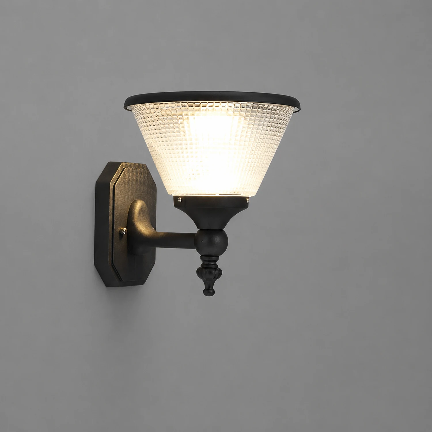 Round Waterproof LED Three Step Dimming with Remote Solar Wall Lights - Lumpaz