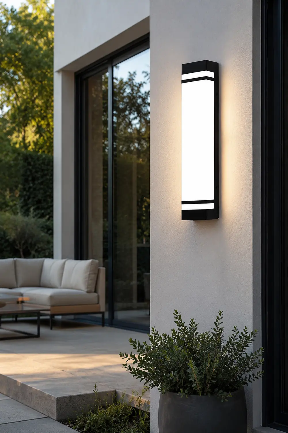 Waterproof Strip LED Black Modern Outdoor Wall Light Fixture Wall Lamp - Lumpaz