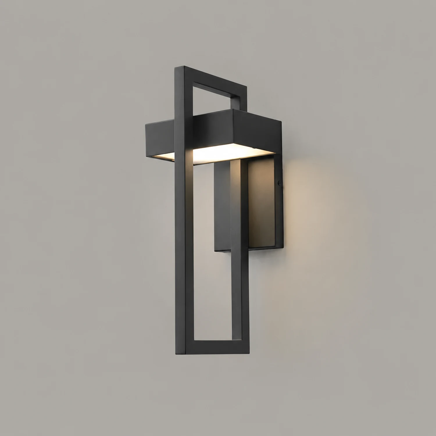 Rectangular Minimalist LED Waterproof Black Modern Outdoor Wall Lamp - Lumpaz