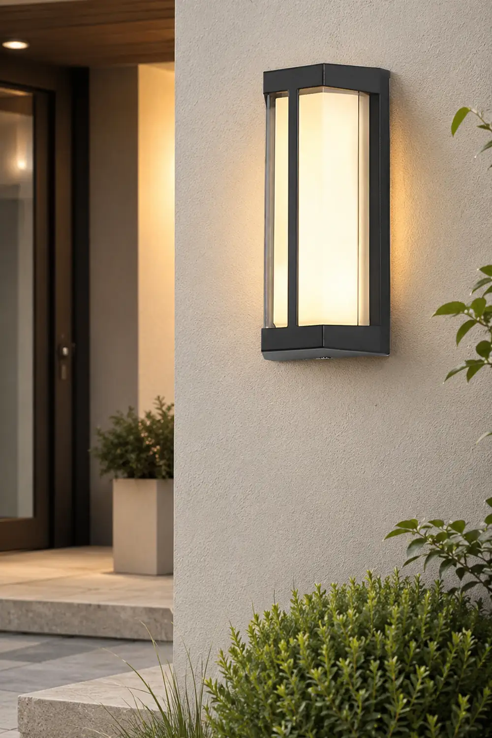 Waterproof Double Acrylic Shade LED Black Modern Outdoor Wall Lights - Lumpaz