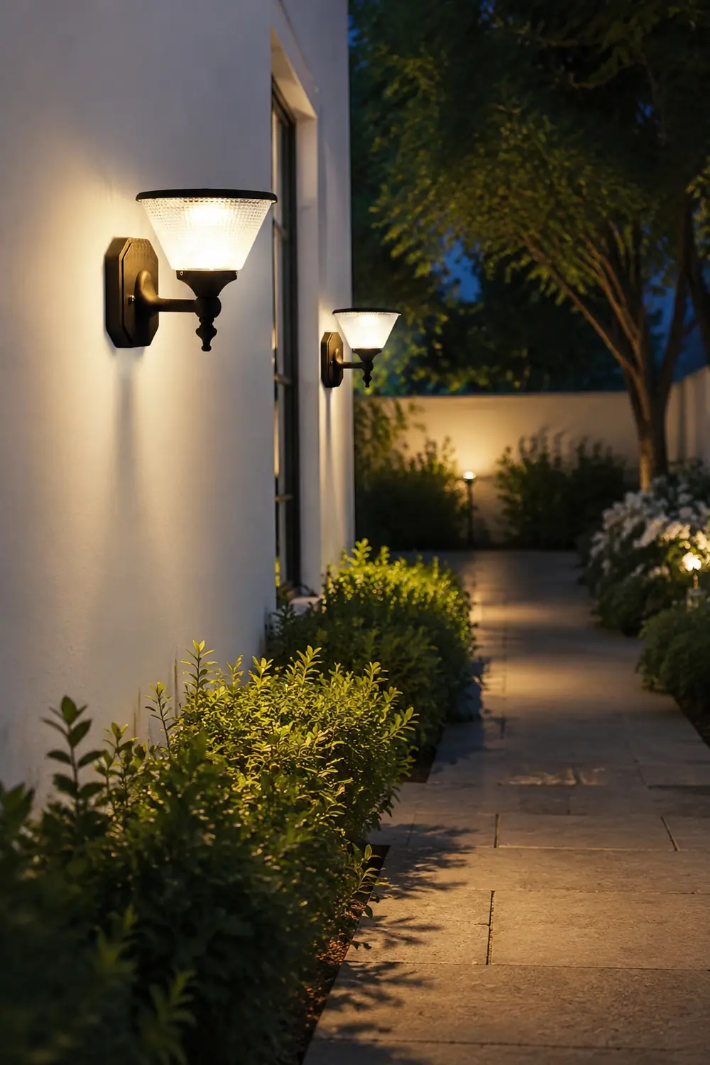 Round Waterproof LED Three Step Dimming with Remote Solar Wall Lights - Lumpaz