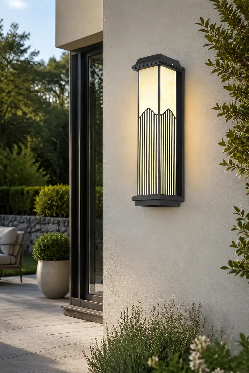 Waterproof Solar Powered Automatic Charging Outdoor Wall Lights with Remote - Lumpaz